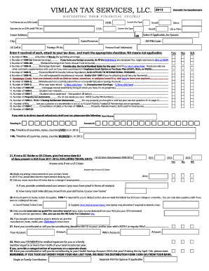 Domestic Tax Questionnaire