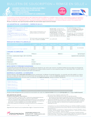 BULLETIN DE SOUSCRIPTION « REMISE EN SELLE »