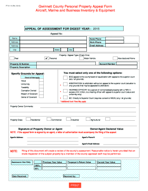 Georgia Property Tax Assessment Appeal Form