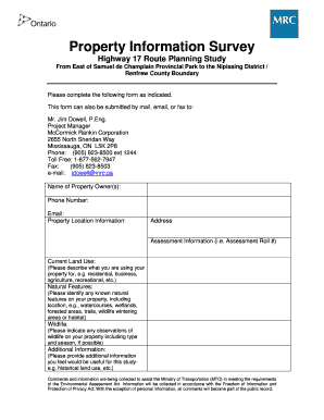 Property Information Survey Form
