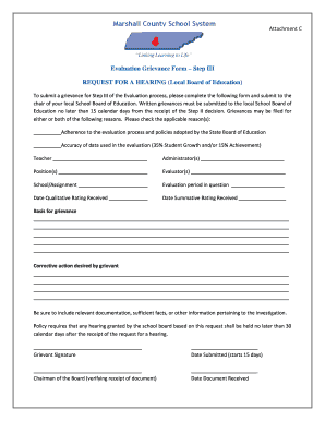 Evaluation Grievance Form Step III