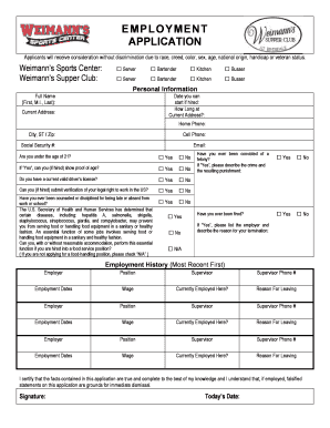 Employment Application Form