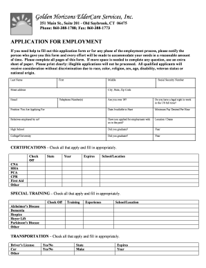 Employment Application Form