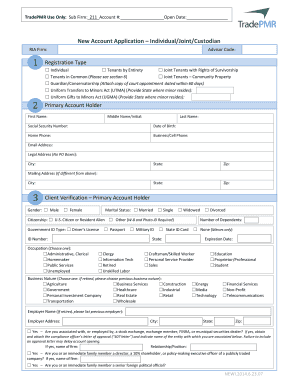 TradePMR New Account Application