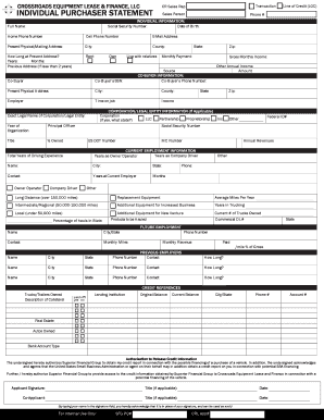 Equipment Lease Application Form