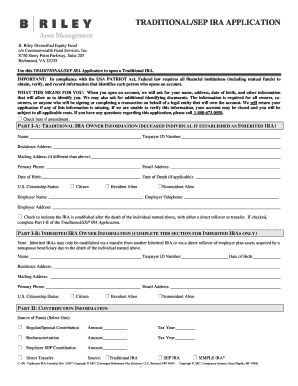 Traditional IRA Application