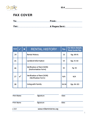 Rental History Verification Form