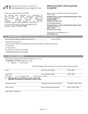New Account Application Form