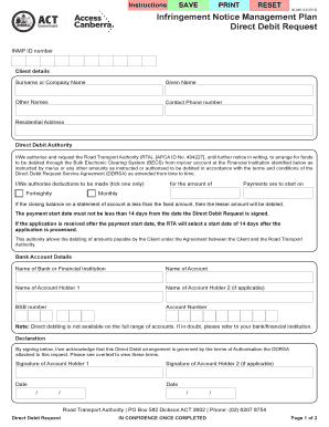 Direct Debit Request Form