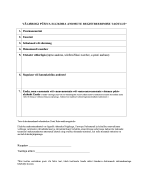Foreign Permanent Residence Data Registration Application