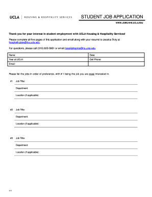 Student Job Application Form