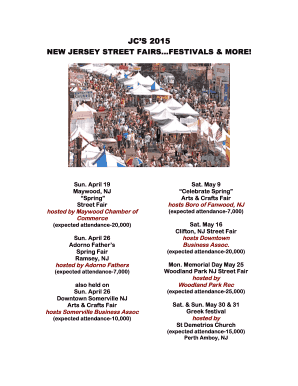 New Jersey Street Fairs Application Form