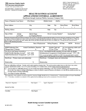 Health Savings Account Application