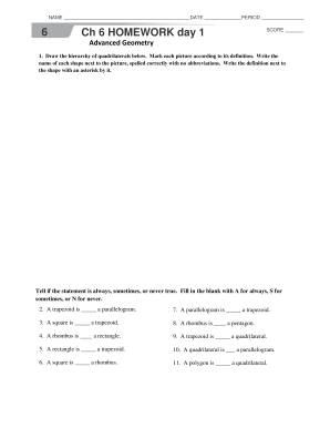 Advanced Geometry Homework