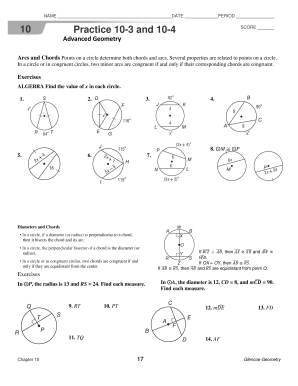 Advanced Geometry Worksheet