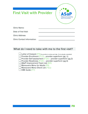 First Visit with Provider Form