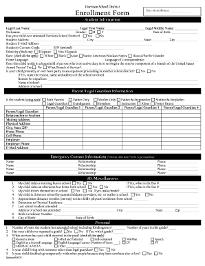 Harrison School District Enrollment Form