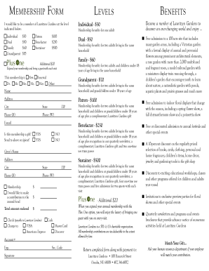 Lauritzen Gardens Membership Application Form