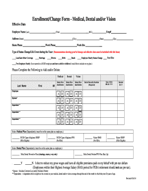 Employee Health Benefits Enrollment Form