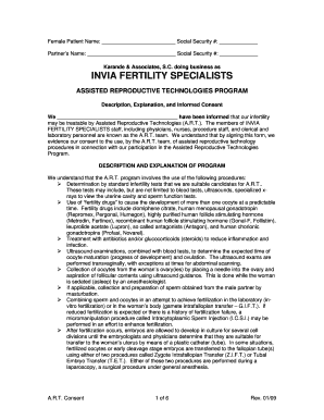 Assisted Reproductive Technologies Consent Form