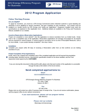 DTE Energy Commercial Incentive Application