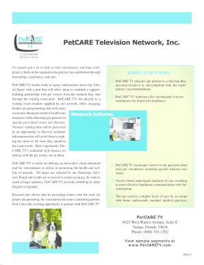 PetCARE TV Charter Subscription Agreement