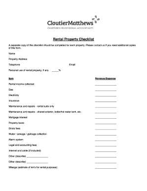 Rental Property Checklist