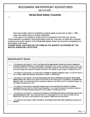 Rental Boat Safety Checklist
