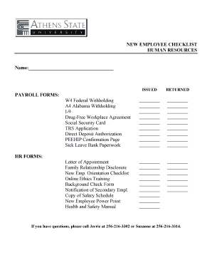 New Employee Checklist