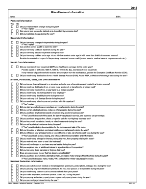 2015 US Federal Tax Organizer