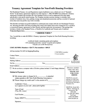 Tenancy Agreement Template for Non-Profit Housing Providers