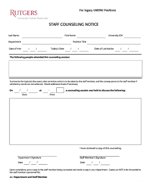 Staff Counseling Notice