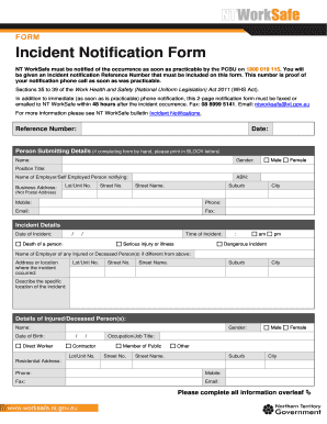 Incident Notification Form