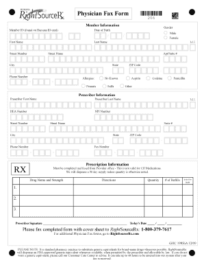 Physician Fax Form