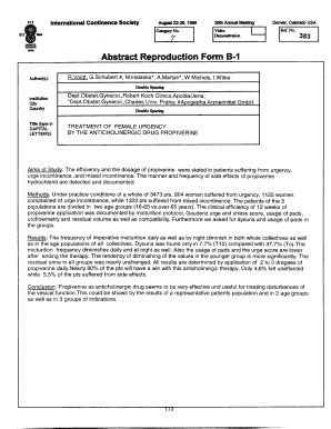 Abstract Reproduction Form B-1 - International Continence Society