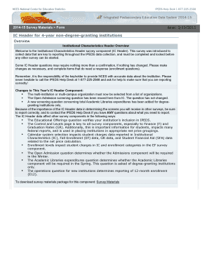 Institutional Characteristics Header Survey