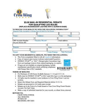 LED Lighting Rebate Form