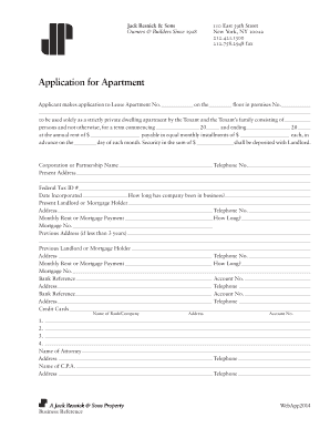 New York Apartment Lease Application