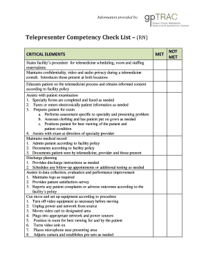 Telemedicine Competency Checklist for Nurses
