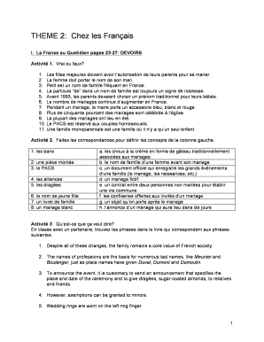 Quiz sur la famille et le mariage en France