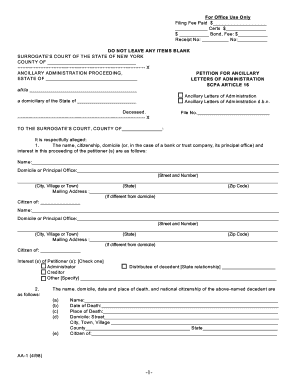 Ancillary Administration Petition