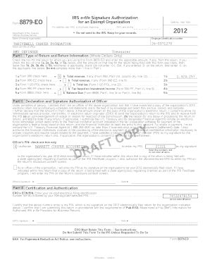 IRS Form 8879-EO Signature Authorization