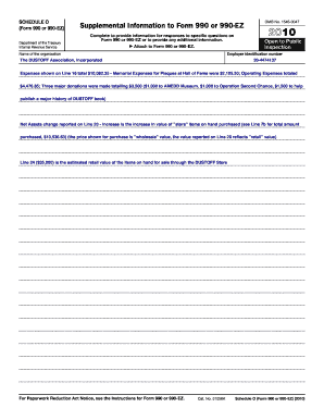 Schedule O Form 990 or 990-EZ
