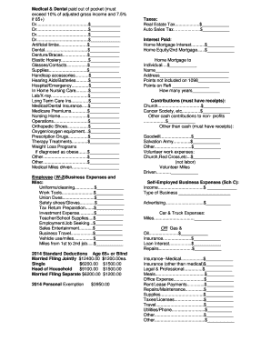 US Federal Tax Deductions Form