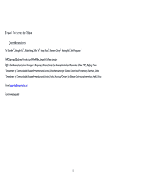 Resident Traveling Survey Questionnaire