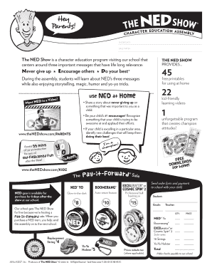 The NED Show Order Form