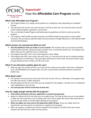 Affordable Care Program Application