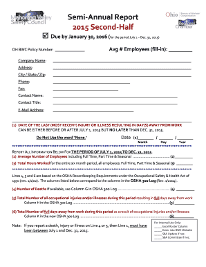 Ohio BWC Semi-Annual Report