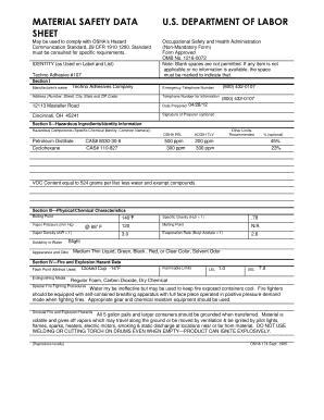 Material Safety Data Sheet