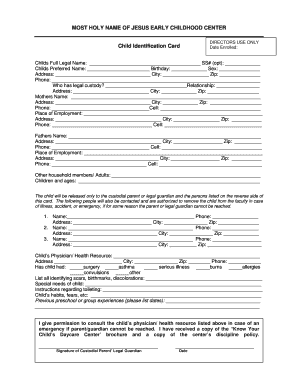 Child Identification Card